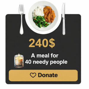 On your loved one’s Yahrzeit, dedicate a meal for 40 needy people in Israel. A meaningful act of kindness in their memory.